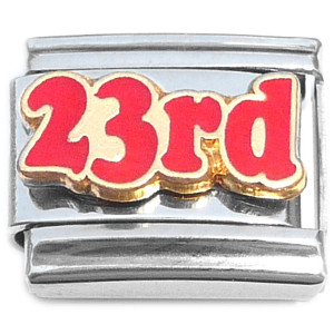 Number Twentythree 23rd Twenty Third Italian Charm Number Twentythree 23rd Twenty Third Italian Charm