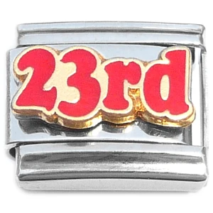 Number Twentythree 23rd Twenty Third Italian Charm