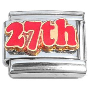 Number Twentyseven 27th Twenty Seventh Italian Charm