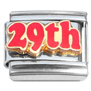 Number Twentynine 29th Twenty Nineth Italian Charm