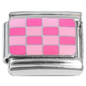 Pink Checkered Racing Flag Italian Charm