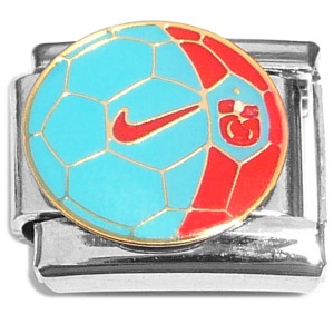 Soccer Ball Blue Red Italian Charm Soccer Ball Blue Red Italian Charm