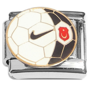 Soccer Ball White Black Italian Charm