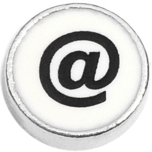 At Symbol Floating Locket Charm At Symbol Floating Locket Charm