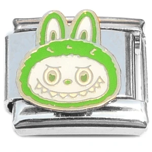 Cute Monster Face Green Italian Charm