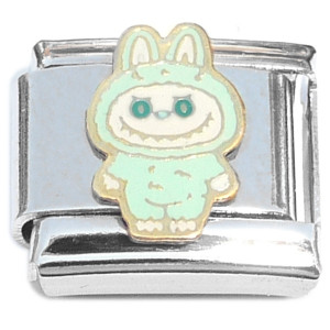Cute Monster Eyes Open Aqua Italian Charm