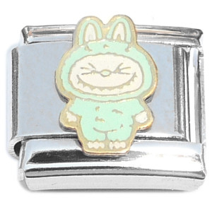 Cute Monster Eyes Closed Aqua Italian Charm Cute Monster Eyes Closed Aqua Italian Charm