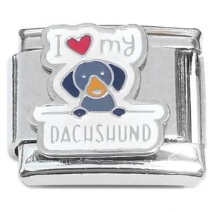 I Love My Dachshund Italian Charm