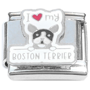 I Love My Boston Terrier Italian Charm
