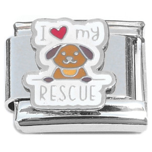 I Love My Rescue Italian Charm