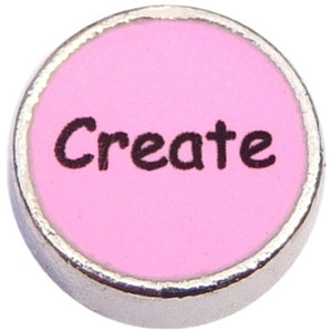 Create Pink Circle Floating Locket Charm Create Pink Circle Floating Locket Charm