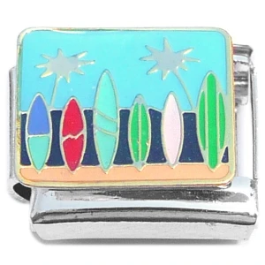Surfboards Wall Palm Trees Italian Charm