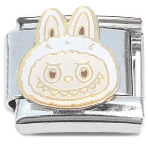 Cute Monster Face White Italian Charm