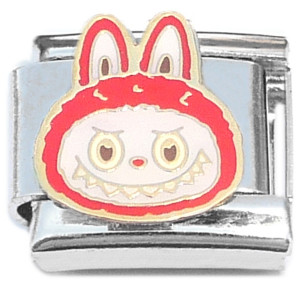 Cute Monster Face Red Italian Charm
