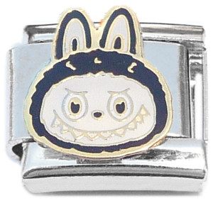 Cute Monster Face Black Italian Charm