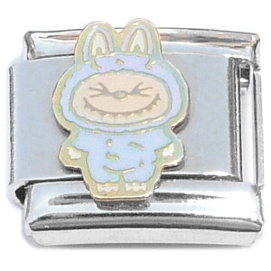 Cute Monster Eyes Closed Periwinkle Italian Charm