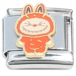 Cute Monster Eyes Closed Brown Italian Charm