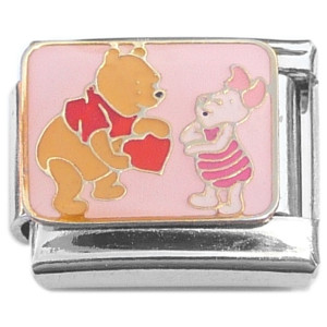Bear and Piglet Italian Charm