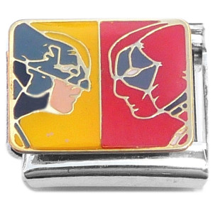 Dueling Superhero Faces Italian Charm