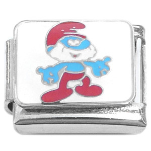 Papa Smurf Blue Cartoon Character Italian Charm Papa Smurf Blue Cartoon Character Italian Charm