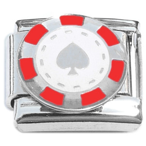 Red Poker Chip Card Game Italian Charm