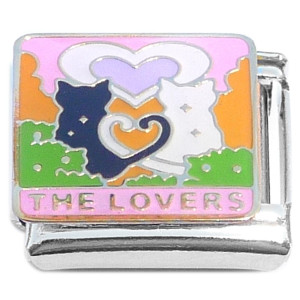 The Lovers Cats Heart Italian Charm