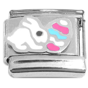 Bunny Rabbit Easter Egg Italian Charm