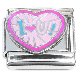 I Love You Cute Heart Italian Charm