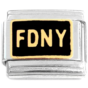 FDNY Fire Department New York Black Italian Charm