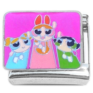 Power Puff Girls Fuchsia Italian Charm Power Puff Girls Fuchsia Italian Charm