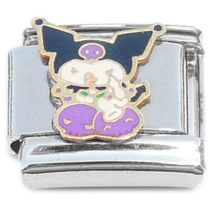 Bunny Rabbit Purple Skull Italian Charm