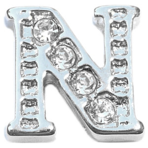 Fancy Letter N Floating Locket Charm Fancy Letter N Floating Locket Charm