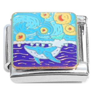 Starry Night Whale Italian Charm