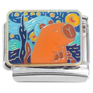 Starry Night Capybara Italian Charm Starry Night Capybara Italian Charm