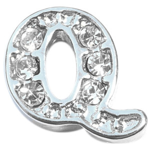 Fancy Letter Q Floating Locket Charm Fancy Letter Q Floating Locket Charm