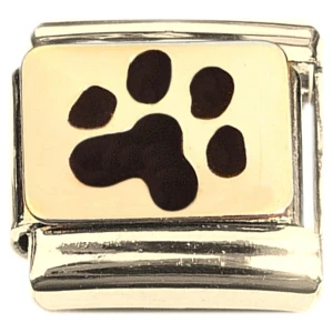Paw Print Gold Base Italian Charm