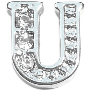 Fancy Letter U Floating Locket Charm Fancy Letter U Floating Locket Charm