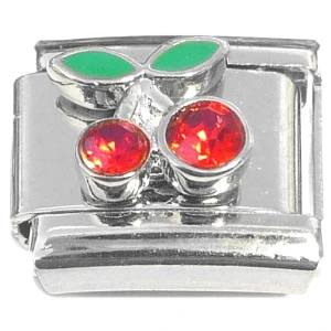 Bling Cherries Italian Charm