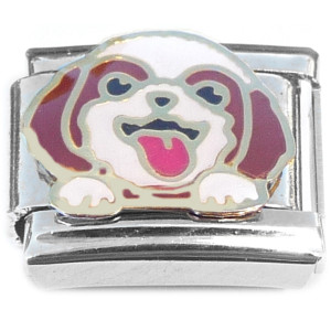 Cute Puppy Tongue Out Italian Charm