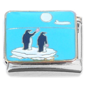 Penguins Blue Italian Charm
