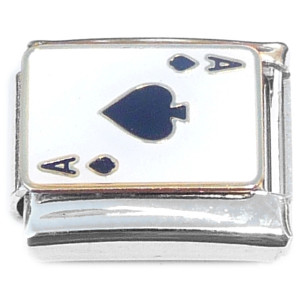 Ace of Spades Playing Card Italian Charm