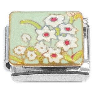Flowers White Red Italian Charm