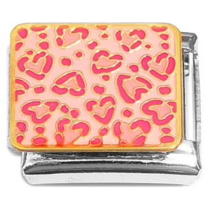 Heart Pattern Pink Italian Charm