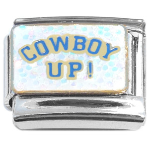 Cowboy Up Glitter Italian Charm