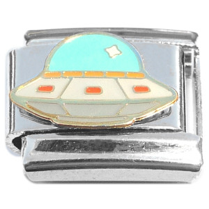 UFO Alien Spaceship Italian Charm