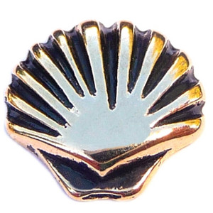Clam Shell Goldtone Floating Locket Charm Clam Shell Goldtone Floating Locket Charm