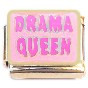 Drama Queen Gold Base Italian Charm