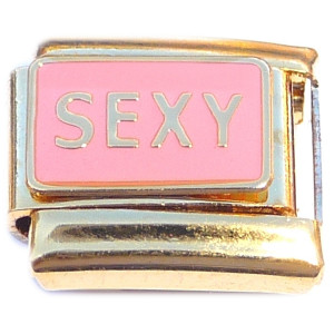 Sexy Pink Gold Base Italian Charm
