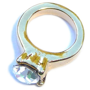 Goldtone Ring Floating Locket Charm