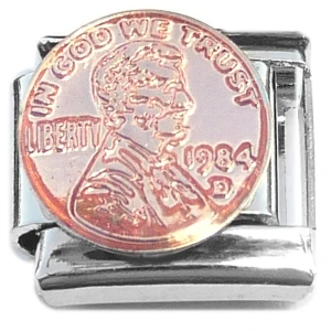 Penny Coin One Cent Italian Charm